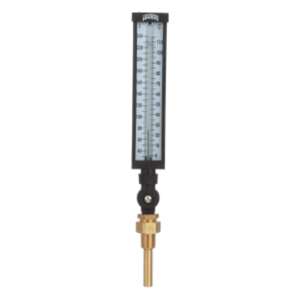 Hot Water Thermometer, Stem 3.5" 3/4" x NPT Connection -  0°F to 120°F & -15°C to 50°C