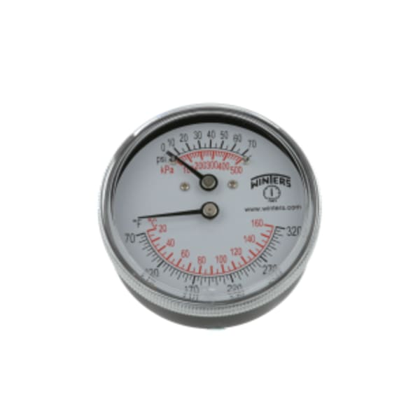 Tridicator 2.5" Dial , Stem 4.85" 1/4" x NPT Connection - 0-75psi/kPa 70°F to 320°F & 20°C to 160°C