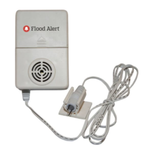 FLOOD ALERT® HIGH WATER ALARM - Power 3- AAA batteries, Optional AC power adapter capability, requires Class 2 transformer, type B plug, output 4.5 VDC, 150 MA, positive tip, 120 VAC (purchased separately, available at most electronic stores)