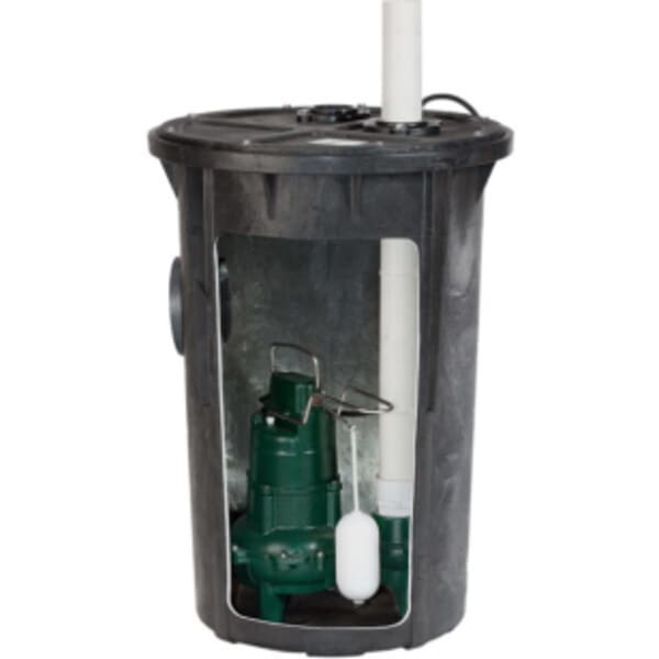912 SIMPLEX SEWAGE PACKAGE SYSTEM WITH AN M266 18" x 30" Basin 2" Discharge  - 2" NPT, Top,