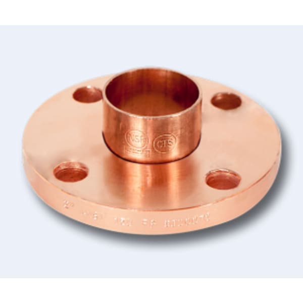 5" Sweat Copper Coated 4-Bolt Flange Adapter 150 lb