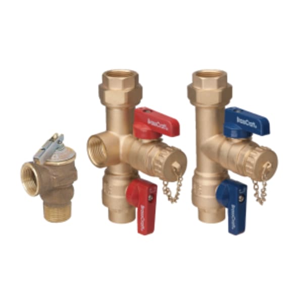 Sweat x IPS Service Valve Kit with Pressure Relief Valve (200 kBtu/hr)