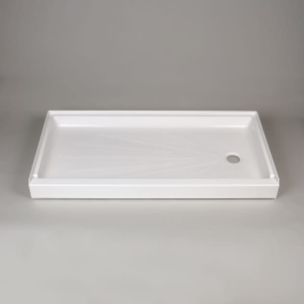 E.L. Mustee & Sons - Shower Base - White, 1-Piece, Standard Threshold, Rectangle (60" x 30" x 5-1/2")