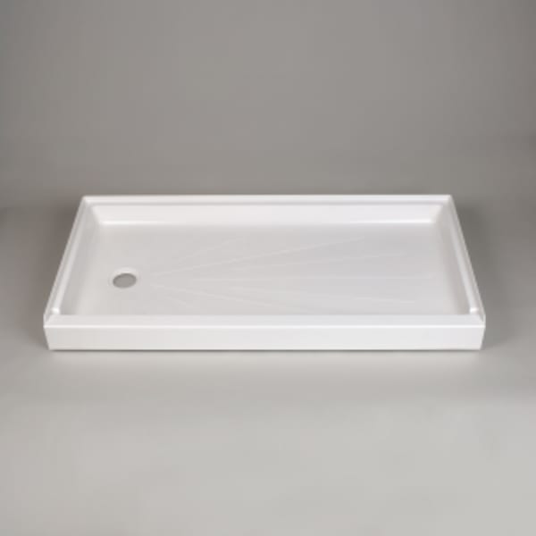E.L. Mustee & Sons - Shower Base, White - 1-Piece, Threshold, Rectangle (60" x 30" x )