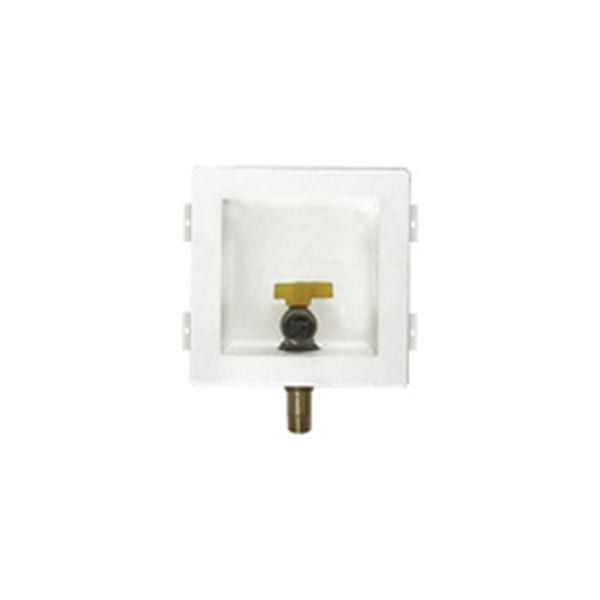 Gas Outlet Box Perfect Fit - White, 1/2" MIP x 1/2" FIP