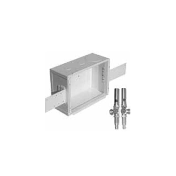 Metal Washing Machine Outlet Box With Water Hammer Arresters - White, Left or Right Outlet, WITH COPPER SWEAT VALVES