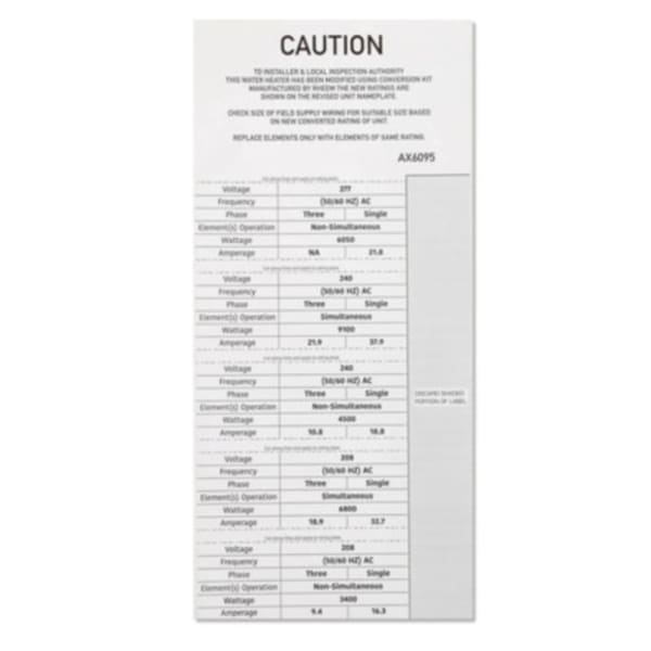 Conversion Label f/ELD/MELD Triple Rated