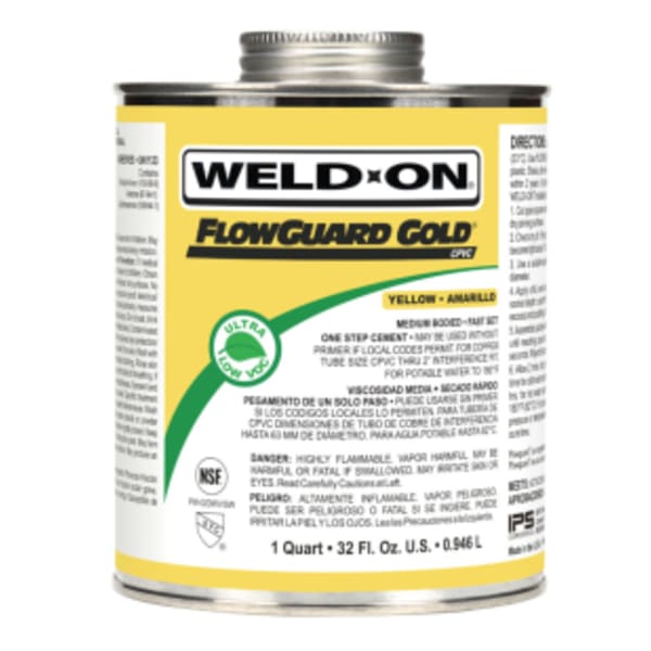 1 Quart FlowGuard Gold® CPVC Yellow, Medium-Bodied, Fast-Setting