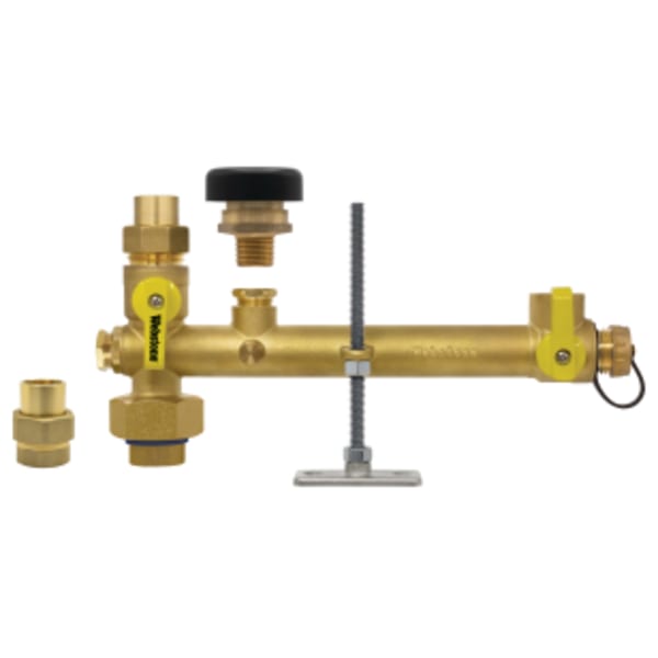 3/4" FIP Union x Sweat Water Heater Supply Valve Kit with Expansion Tank Service and Brass Unions plus Vacuum Relief Valve