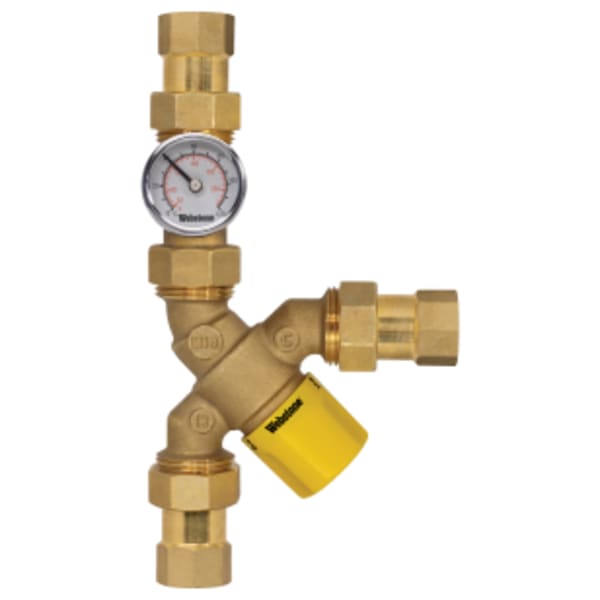 1/2" FIP Y-Pattern Mixing Valve with Temp Gauge