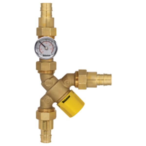 1/2" PEX F1960 Y-Pattern Mixing Valve with Temp Gauge