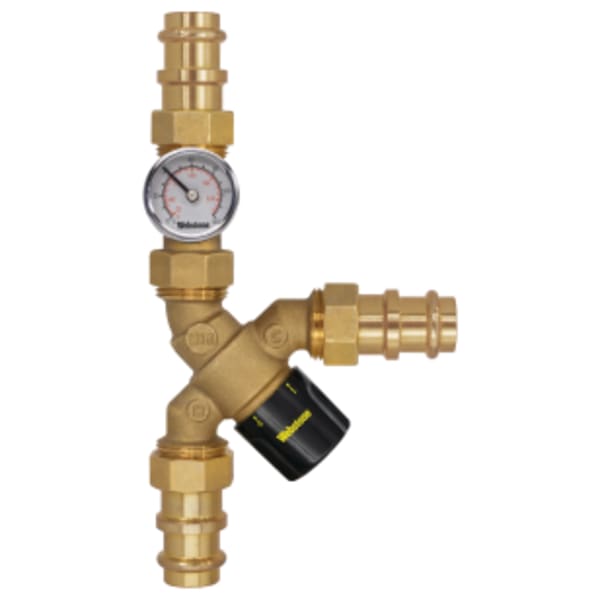 1" Press Y-Pattern High Temp Mixing Valve with Temp Gauge