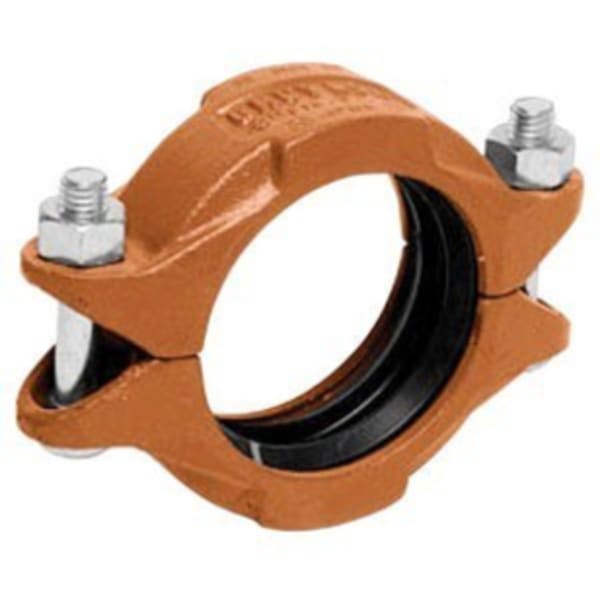 4" Coupling (Flush Gap) - Galvanized -  (Buna-N (Orange))
