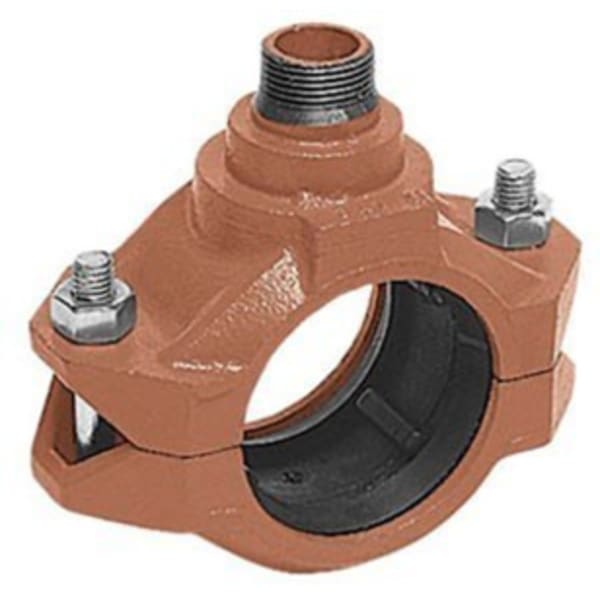 4" x 1-1/2" Coupling (Outlet) - Galvanized - MPT (Buna-N (Orange))