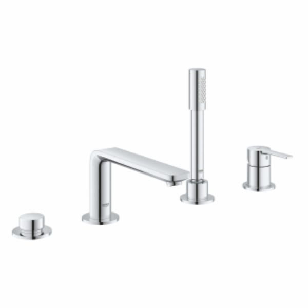 4-Hole Single-Handle Deck Mount Roman Tub Faucet with 1.75 GPM Hand Shower in GROHE CHROME