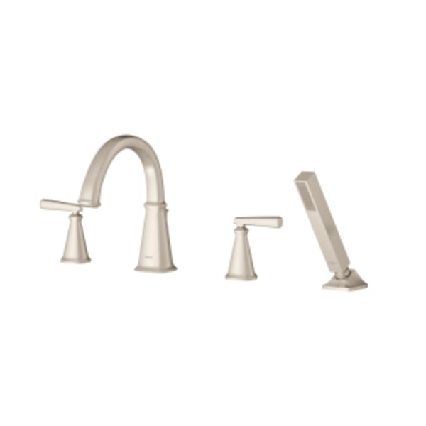 Edgemere® Bathtub Faucet With Lever Handles and Personal Shower for Flash® Rough-In Valve Brushed Nickel