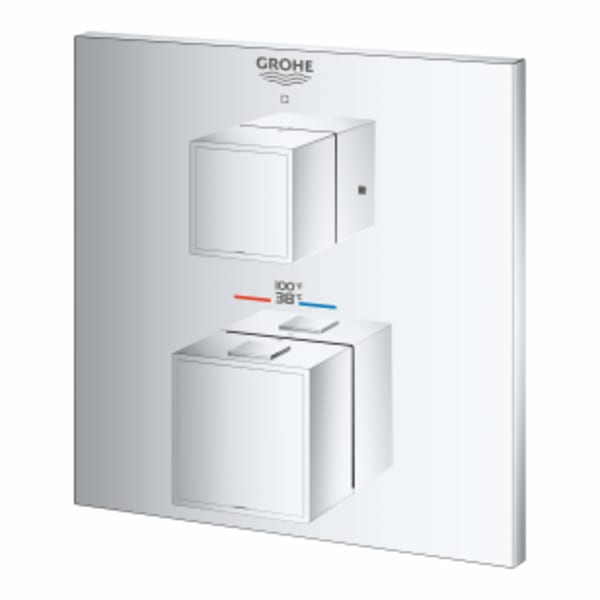 Dual Function 2-Handle Thermostatic Valve Trim in GROHE CHROME