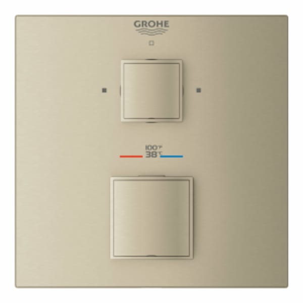 Dual Function 2-Handle Thermostatic Valve Trim in GROHE BRUSHED NICKEL
