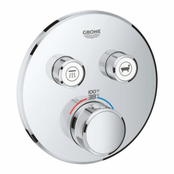 Dual Function Thermostatic Valve Trim in GROHE CHROME