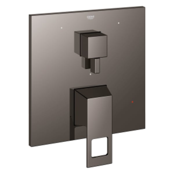 EUROCUBE PRESSURE BALANCE VALVE TRIM WITH 3-WAY DIVERTER WITH CARTRIDGE in GROHE HARD GRAPHITE