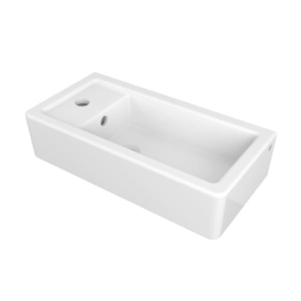 Cossu® 20" Sink, 1-Hole with Left-Hand Drain in CANVAS WHITE