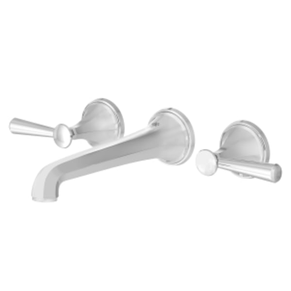 Fitzgerald® 2-Handle Wall Mount Widespread Bathroom Faucet with Lever Handles in POLISHED CHROME