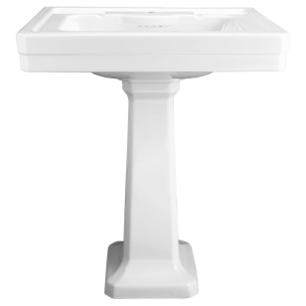 Fitzgerald® Pedestal Sink Top, 1-Hole with Pedestal Leg in CANVAS WHITE