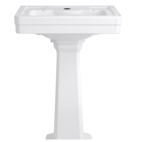Fitzgerald® Pedestal Sink Top, 1-Hole with Pedestal Leg in CANVAS WHITE
