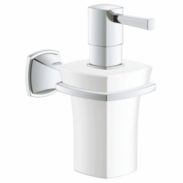 147 MM x 152 MM, Lead-Free, StarLight Chrome, Ceramic, Soap Dispenser with Holder