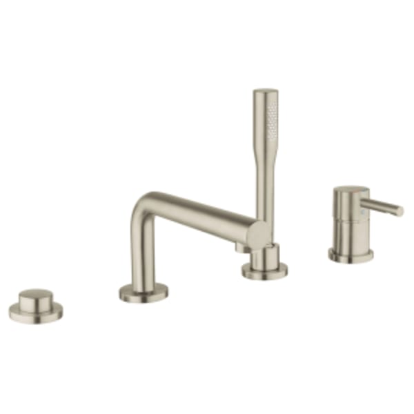 4-Hole Single-Handle Deck Mount Roman Tub Faucet with 1.75 GPM Hand Shower in GROHE BRUSHED NICKEL