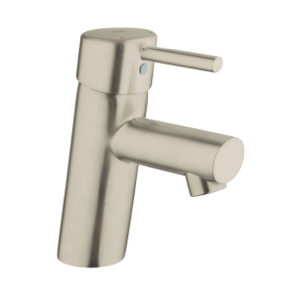 Single Hole Single-Handle S-Size Bathroom Faucet 1.2 GPM Less Drain in GROHE BRUSHED NICKEL