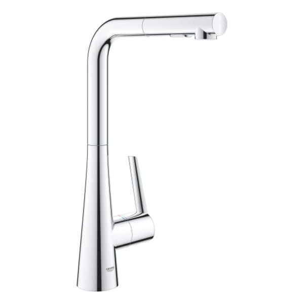 Single-Handle Pull-Out Kitchen Faucet Dual Spray 1.75 GPM in GROHE CHROME