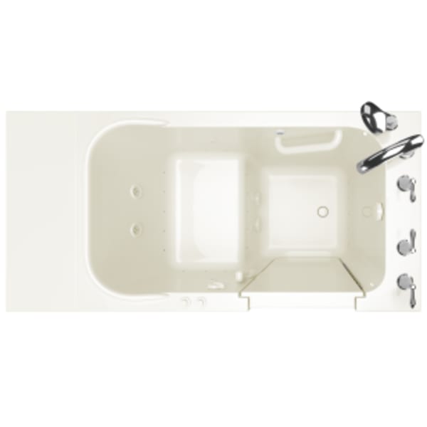 Gelcoat 48" x 28" Walk-in Bathtub with Combination Air Spa and Whirlpool System Right-Hand Door and Drain Linen