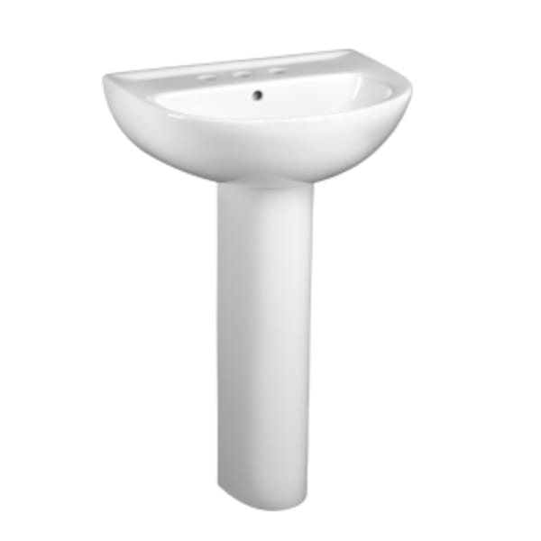 24" Evolution® 8" Widespread Pedestal Sink Top and Leg Combination in WHITE