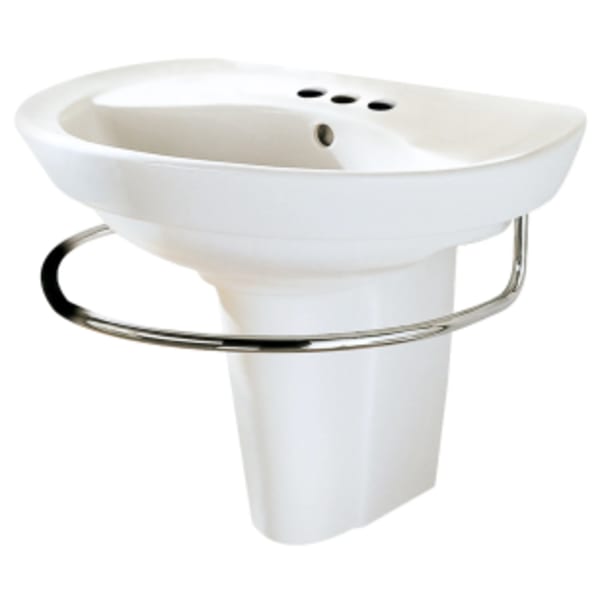 Ravenna® 4-Inch Centerset Wall-Hung Sink and Semi-Pedestal Leg Combination White