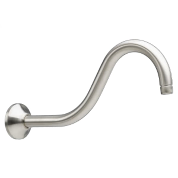 Rain 12-Inch Wall Mount Shepherd's Hook Rain Showerhead Arm Brushed Nickel