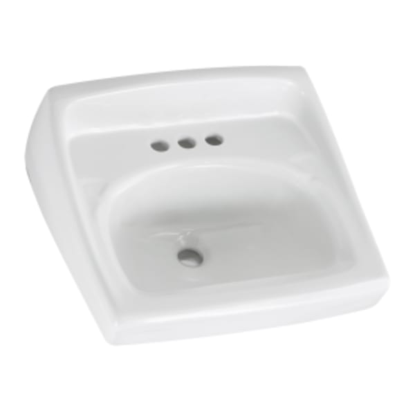Lucerne Wall-Hung Sink Less Overflow With 4-Inch Centerset White