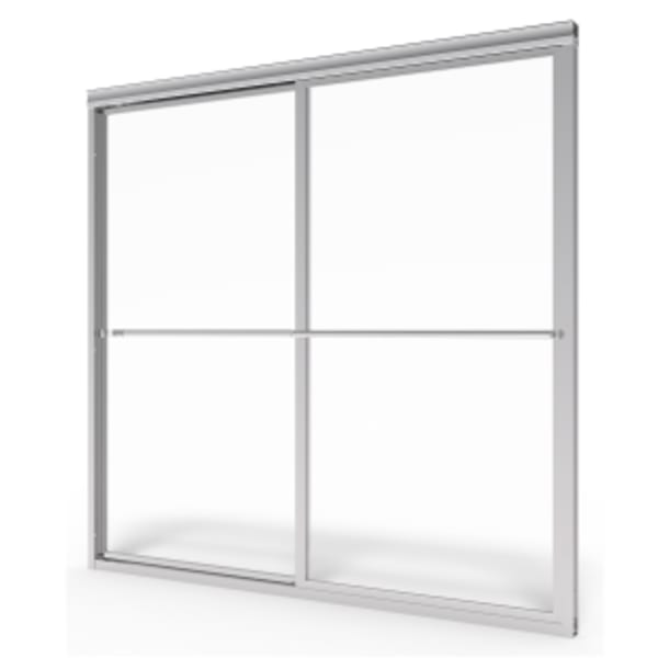 Prestige 68-Inch High Framed Sliding Shower Door Silver Shine