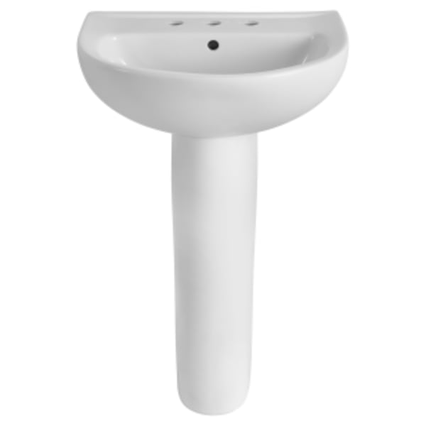 22" Evolution® 8" Widespread Pedestal Sink Top and Leg Combination in WHITE