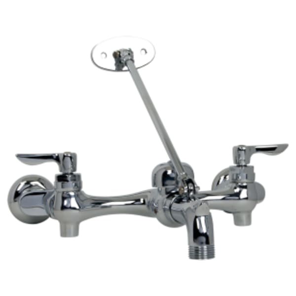 Top Brace Wall-Mount Service Sink Faucet with 6-Inch Vacuum Breaker Spout Chrome