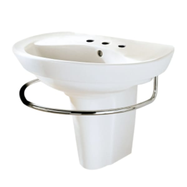 Ravenna® 8-Inch Widespread Wall-Hung Sink and Semi-Pedestal Leg Combination White