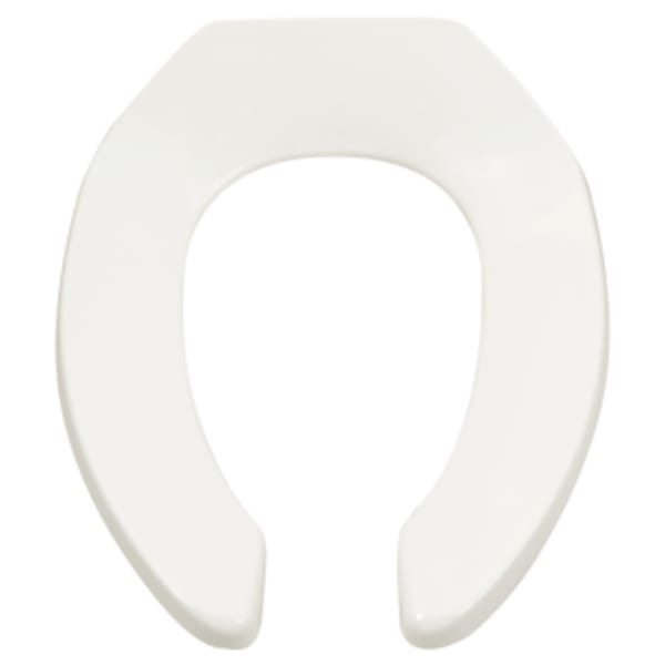 Commercial Heavy Duty Open Front Elongated Toilet Seat with EverClean® Surface and Self-sustaining Hinges White
