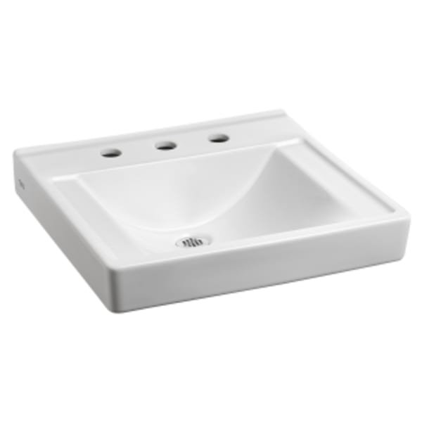 Decorum® Wall-Hung EverClean® Sink Less Overflow With 8-Inch Centerset White