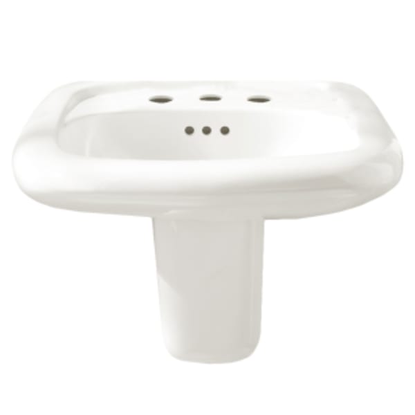 Murro® Wall-Hung EverClean® Sink Less Overflow With 8-Inch Widespread White