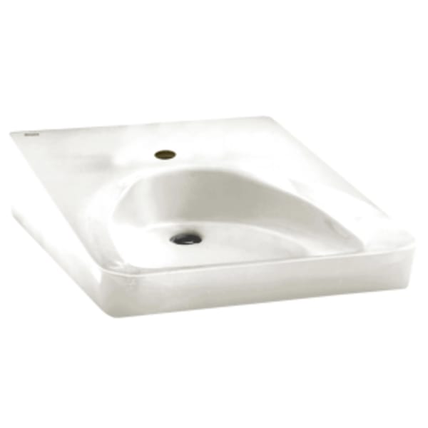 Wheelchair Wall-Hung Sink With Center Hole Only White