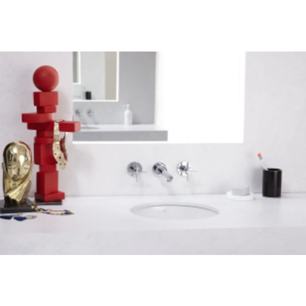 Percy® 2-Handle Wall Mounted Bathroom Faucet with Cross Handles in POLISHED CHROME