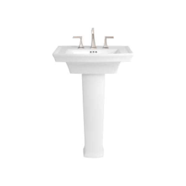 Wyatt® Pedestal Sink Top, 3-Hole with Pedestal Leg in CANVAS WHITE