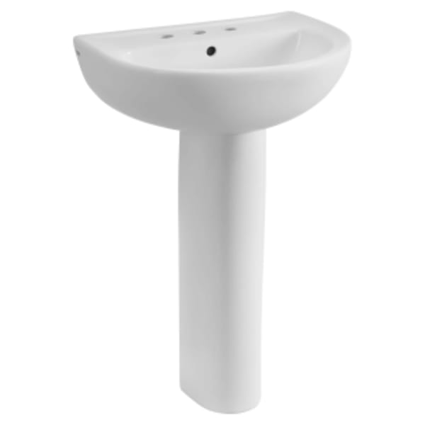 Reliant® 22 in. Pedestal Sink, 8 in. Widespread Holes White