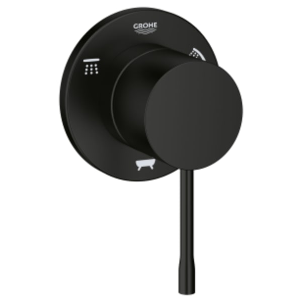 3-Way Diverter Trim in MATTE BLACK