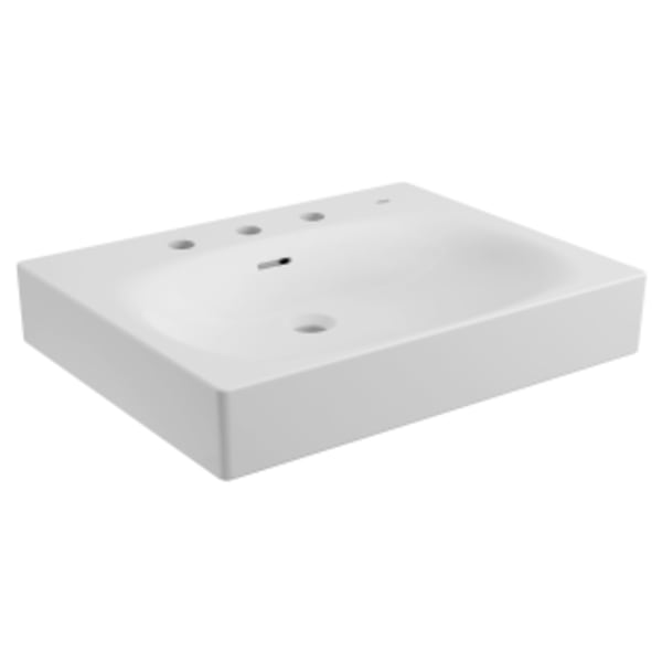 Wall Mount 24" Bathroom Sink, 3-hole in GROHE ALPINE WHITE